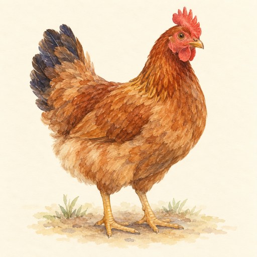 Illustriertes Huhn, das traditionelle Benennungsbild für ก